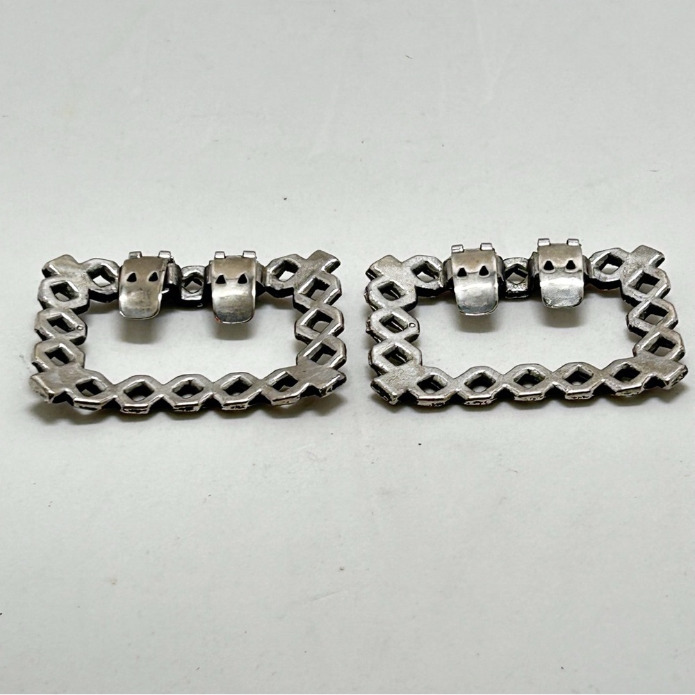 Tip Toe, Vintage, Silver, Black Rectangular Braid… - image 2